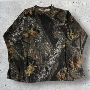 Vintage 90s Field Staff Camo Long Sleeve T Shirt, Mossy Oak